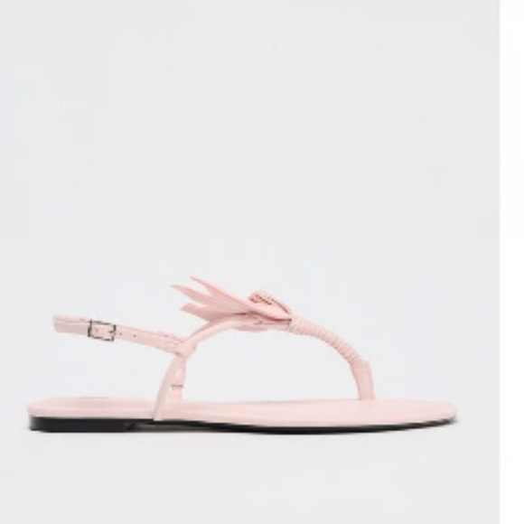 Zara Flat thong sandals with flower embellishment pink - Picture 5 of 15